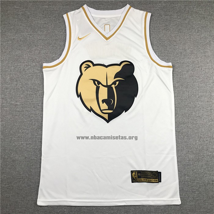 Camiseta Golden Edition Memphis Grizzlies Ja Morant NO 12 Blanco